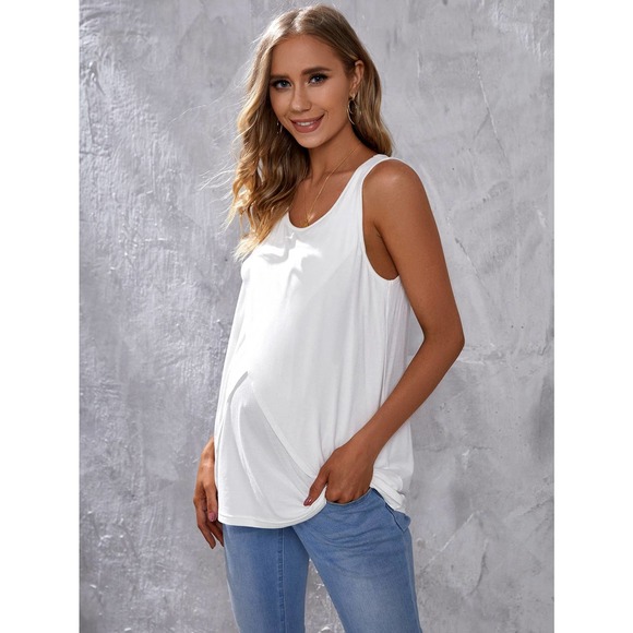 Maternity Lift Up Nursing Tank Top - Picture 1 of 11